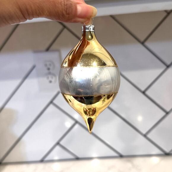 Vintage mercury glass hand blown Christmas ornaments x6 mid century - Picture 8 of 14